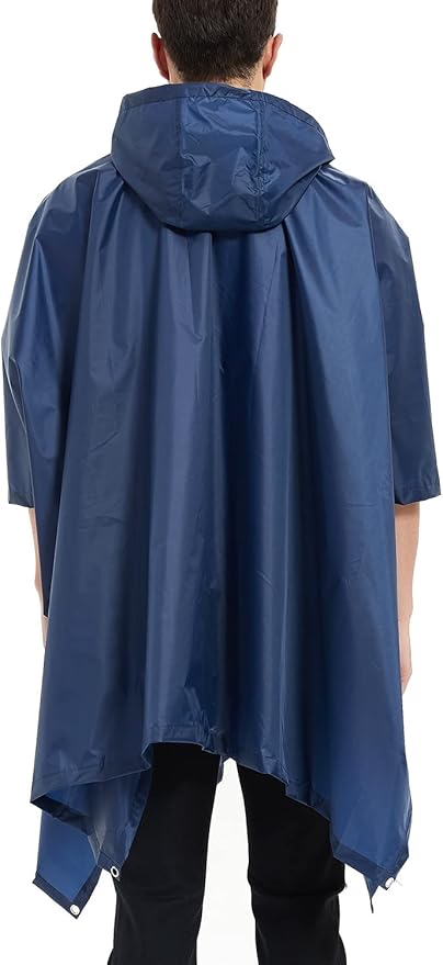 salamra Hooded Rain Poncho Waterproof Raincoat Jacket for Men/Women/Adults with Pocket