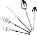 Gugrida 20 piece Silver Flatware Set 304 Stainless Steel Fork Spoon Cutlery Luxury Mirror Polished Silverware, Dishwasher Safe, Service for 4