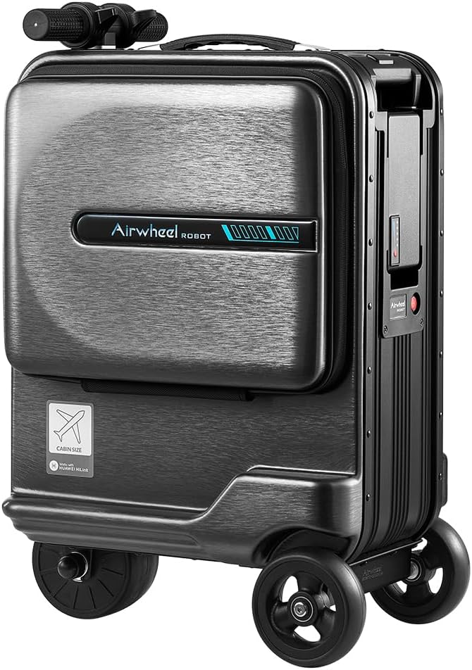 Airwheel 20 Inch Smart Rideable Suitcase Electric Luggage Scooter Carry On Luggage (black)