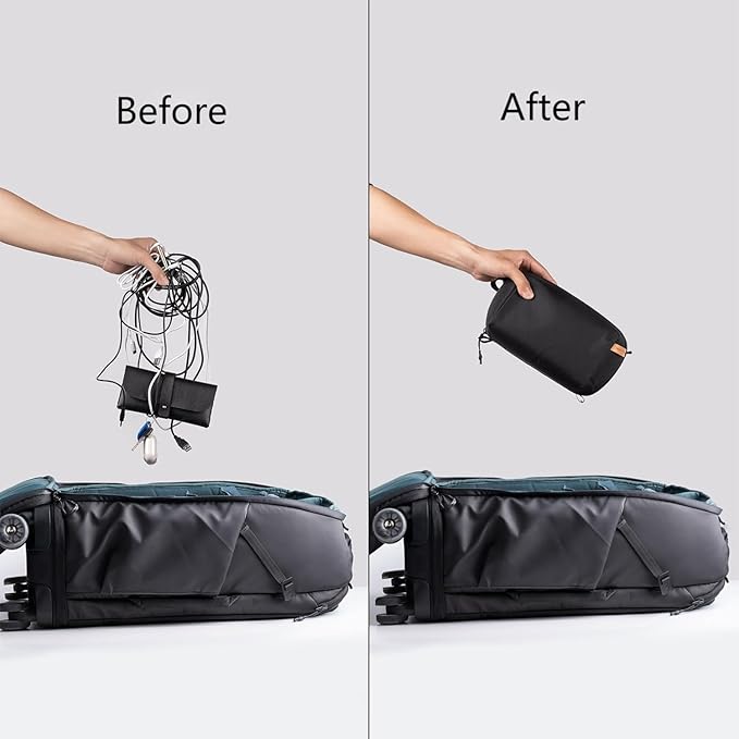 PGYTECH Travel Tech Organizer, Waterproof Tech Pouch, Electronics Accessories Organizer Travel Carrying Case, Organizer Bag for Cord, Phone Batteries, Charger,Photography SD Card, Green
