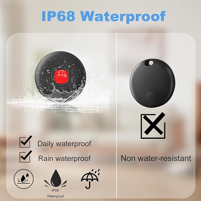 Air Tracker Tags-4Pack,IP68 Waterproof Smart Tag Tracker,Bluetooth Luggage Tracker Works with Apple Find My APP (iOS Only),Key Finder and Item Locator for Luggage,Backpack,Wallet and Pet