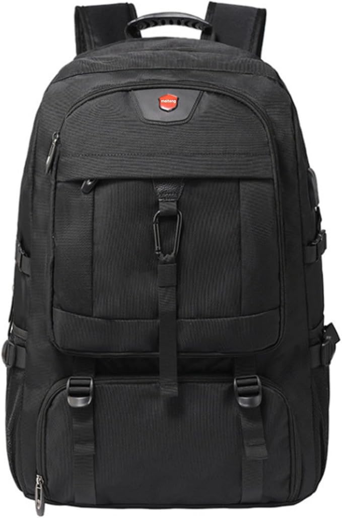 80L Travel Backpack, 18 Inch Laptop Backpack for Men Women, Waterproof Anti-Theft TSA Friendly Flight Approved with USB Interface & Shoe Compartment, Black