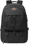 Travel Backpack 50L, 17 Inch Laptop Backpack for Men Women, Large Waterproof Carry On Backpack, TSA Friendly Flight Approved Anti-Theft Backpack with USB Interface & Shoe Compartment, Black