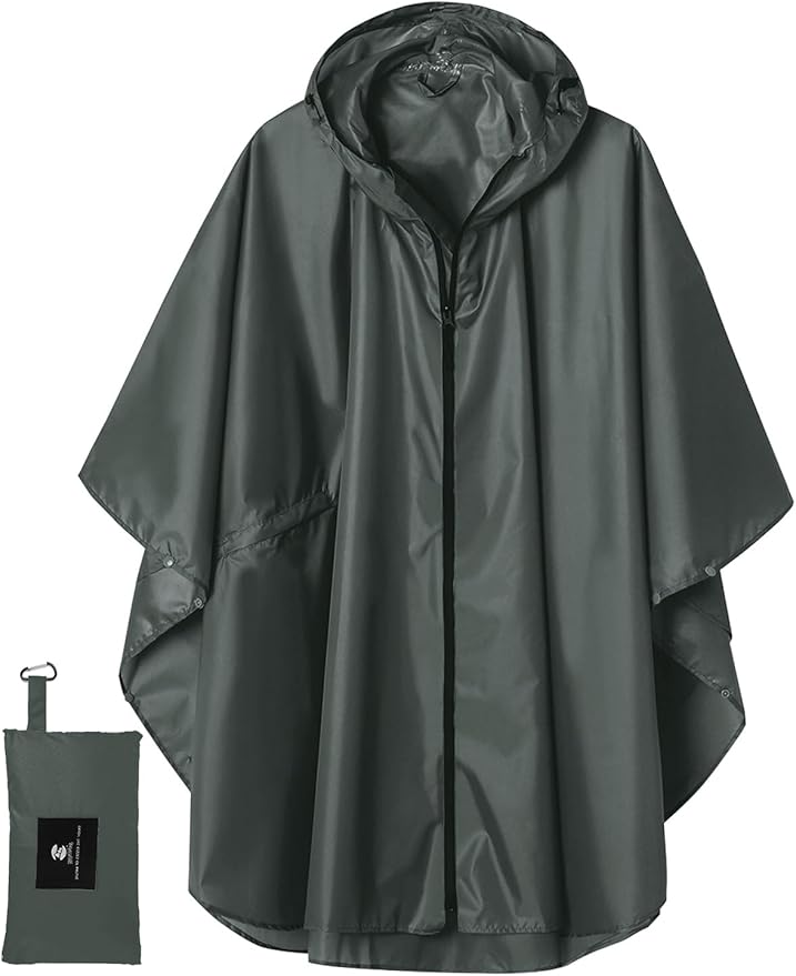 SaphiRose Unisex Rain Poncho Raincoat Hooded for Adults Women with Pockets