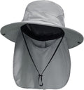 NPJY Sun Fishing Hats with Neck Flap for Men Women UV Sun Protection Bucket Hat