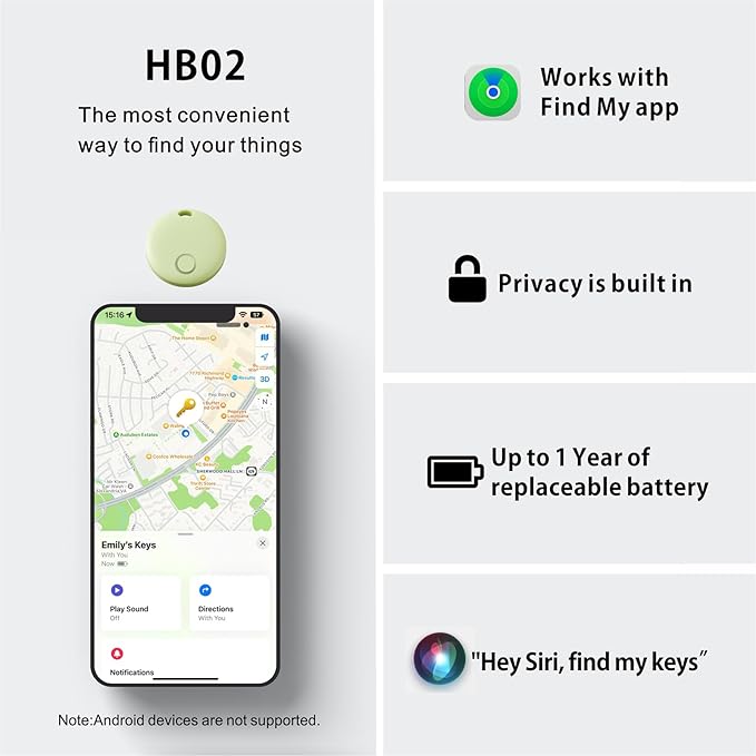 Reyke Smart Tag, Air Tracker Luggage Tracker, Works with Apple Find My (iOS Only), Item Locator for Key, Luggage, Backpack, Wallet, IP67 Waterproof, Green