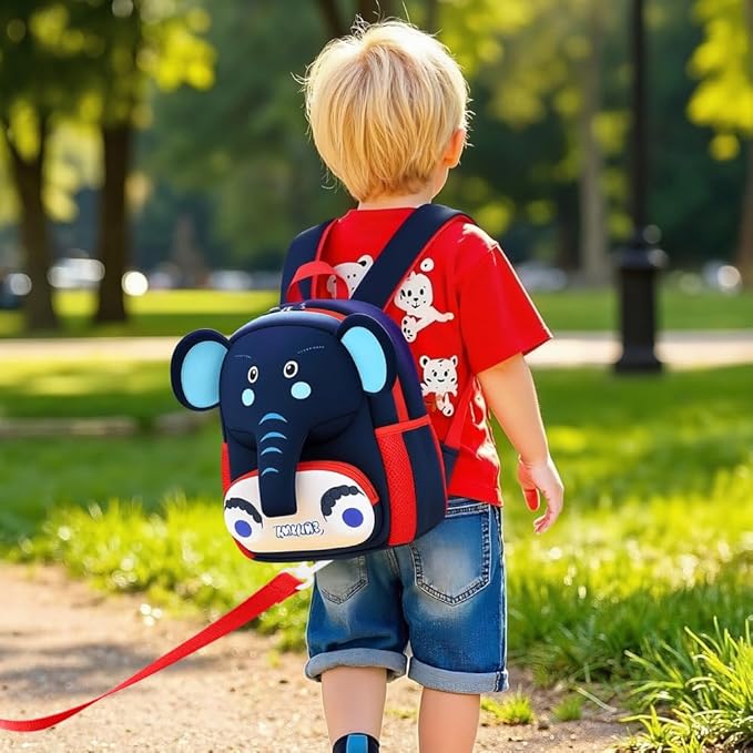 Padgene Toddler Harness Backpacks Safety Leash Kids Anti Lost Kindergarten Preschool Backpack Neoprene Lightweight Animal Schoolbag 3D Cartoon Dinasour Mini Travel Bag for Boys Girls Ages 3-5