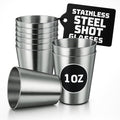 VIKROM 15 Pcs Stainless Steel Shot Glasses - 30ml (1oz) Tiny Metal Shot Glasses, Lightweight and Easy to Store, Durable Metal Shots for Parties, Easy to Clean, Good for Hiking, Travels, and Picnics
