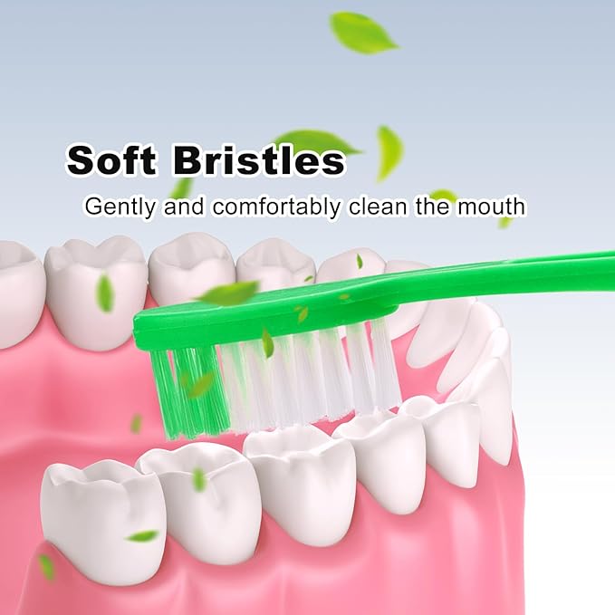 Disposable Toothbrushes with Toothpaste and Floss,10Pcs Green Single Use Individually Wrapped Disposable Travel Toothbrushes and Dental Floss Kit Bulk for Homeless,Airbnb,Hotel,Dentist