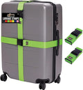 GORILLA GRIP Heavy Duty Adjustable Luggage Straps for Suitcases, Easy to Identify Travel Belt Connector Holds Suitcase Together, Extends Life of Bag, Strap Connects Two Bags, Accessories 2 Pack Green