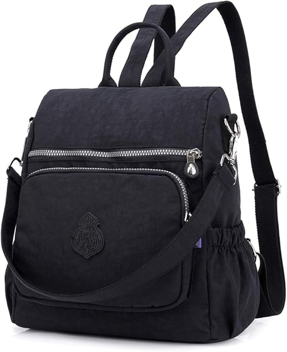 MINTEGRA Women Shoulder Backpack Multi-Pocket Nylon Purse Large Capacity Waterproof Casual Daypack