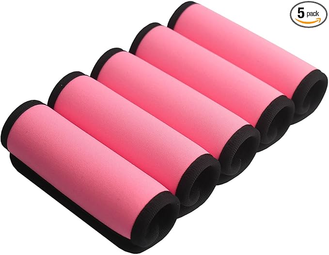 Neoprene Luggage Handle Wraps for Traveling Bright Color Luggage Tags|Handle Wraps|Handle Covers (Light Pink)
