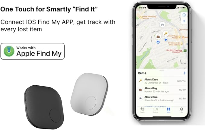 Air Tags-2 Pack Bluetooth Item Finders Work for Apple Find My APP(iOS Only) Tracker Tags for Keys, Luggage, Backpack, Smart Tag with Lanyard