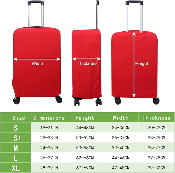 PATIKIL Luggage Cover, Suitcases Covers Elastic Carry on Cover Protector Washable Scratch-Resistant Fits 19-21 Inch Luggage for Travel Business Trips, Red