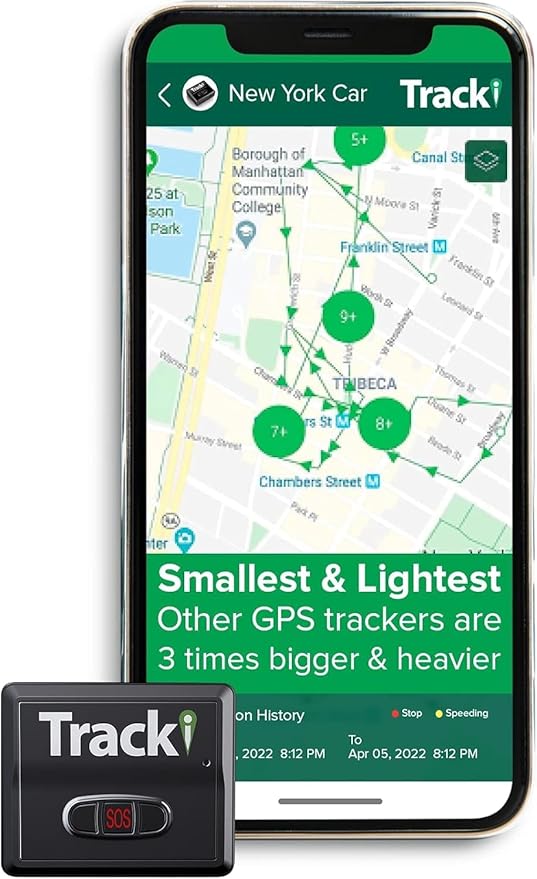 Tracki GPS Tracker for Vehicles, Car, Kids. Subscription Needed. US-Made Tech. 4G LTE GPS Tracking Device. Unlimited Distance, US & Worldwide. Small (Tracker) (Tracker 1 Year Subscription Incl.)