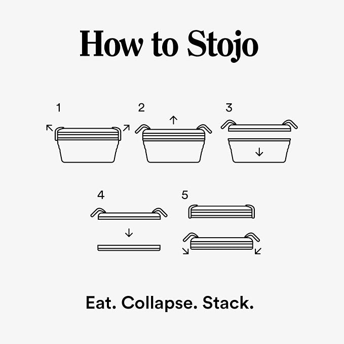 STOJO Collapsible Sandwich Box – 24oz, Reusable Food Storage Container, Silicone Bowl for Hot/Cold Food – Meal Prep, Lunch, Camping, Hiking – Dishwasher Safe (Set of 1, Eucalyptus)