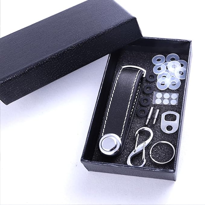 Compact Key Holder - Stylish & Practical Pocket Key Organizer With Secure Locking Mechanism. (Black)