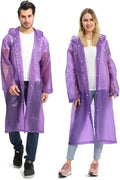 Opret 2 Pack Raincoats for Adults Reusable, EVA Rain Ponchos Lightweight Rain Coat Waterproof Rain Gear for Men and Women