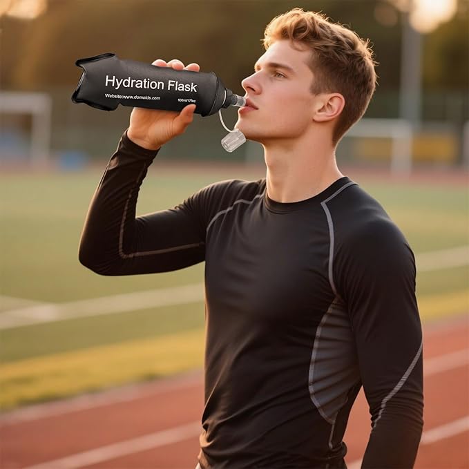 GYGYL Soft Flask, TPU Collapsible Soft Water Bottle for Hydration Pack, Running Vest, Leak-Proof Folding Water Bottle for Hiking Cycling Climbing Jogging-150ml Black, 2pcs