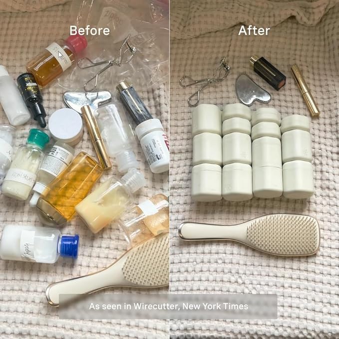 Cadence Extender - Add On to Any Flex Magnetic Containers with Lids,Extension to Travel Bottles for Toiletries - Carry On Travel Essentials For Women/Men - Adds Additional 1.43 fl oz - 3pk, Sand