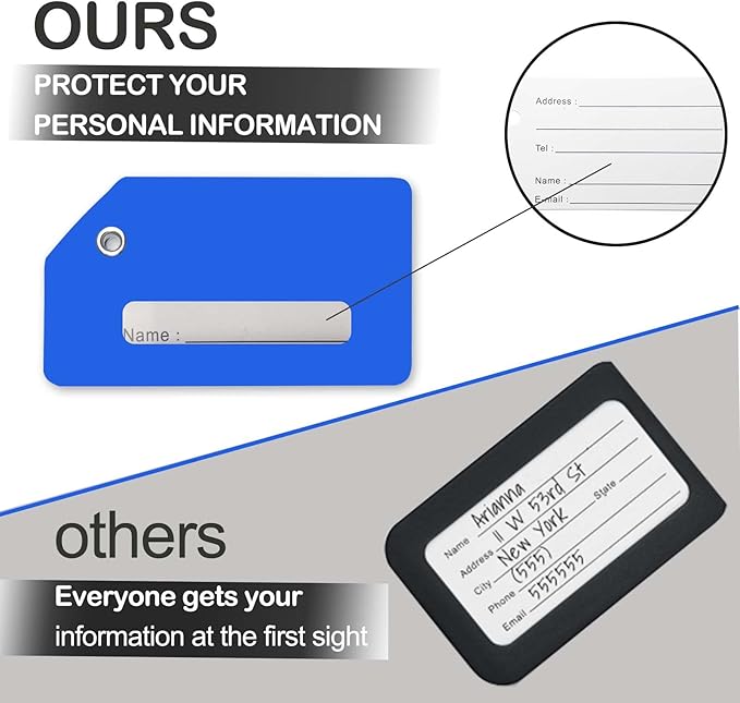 Luggage Tag for Suitcases, Quickly Spot 8 Pack Luggage Identifier Tags, Travel Accessories Name Tags for Backpacks, Suitcases, Travel Bags, Baggage, Cruise - Flexible Silicone (Blue)
