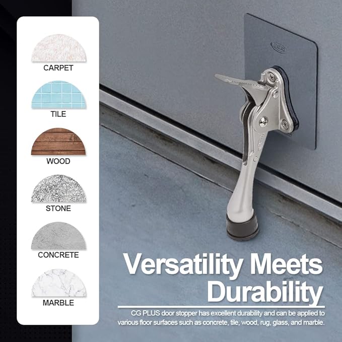 One-Touch Doorstop Adhesive Bracket (White, 4inch x 2pack)