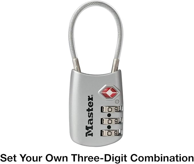 Master Lock TSA Set Your Own Combination Luggage Lock, TSA Approved Lock with Code for Luggage, Bags, Suitcase, and Backpacks, (Color May Vary), ‎4688D