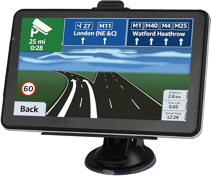 Car GPS Navigation, Latest 2025 Map 7 inch Touch Screen Car GPS, Voice Turn Direction Guidance, Support Speed and Red Light Warning, Install The Latest Map of The United States
