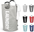 DOKEHOM 125L X-Large Collapsible Washing Laundry Basket Bag (7 Colors) for Bedroom, Fabric (Grey, XL)