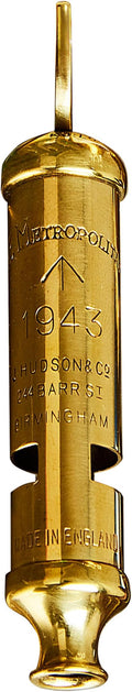 Brass Whistle with Keychain Ring - Loud Two Tone 102dB Whistle for Coaches, Referees, Hikers, and Police Gear - Authentic London Metropolitan Police and WWII Infantry Design by Kings County Tools