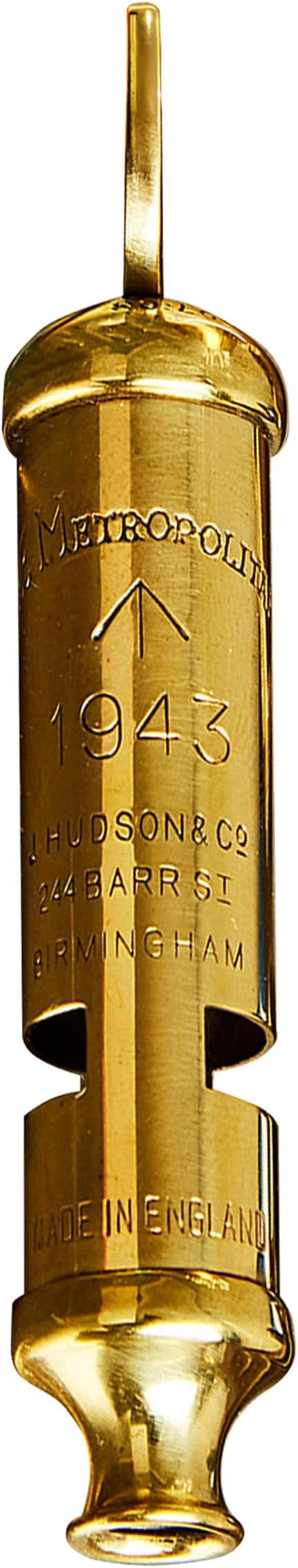 Brass Whistle with Keychain Ring - Loud Two Tone 102dB Whistle for Coaches, Referees, Hikers, and Police Gear - Authentic London Metropolitan Police and WWII Infantry Design by Kings County Tools