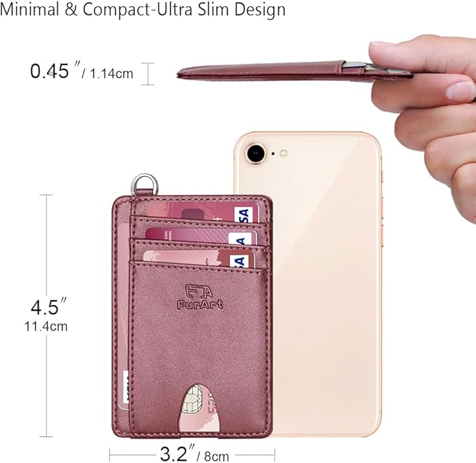 FurArt Slim Minimalist Wallet, Front Pocket Wallets, RFID Blocking, Credit Card Holder for Men & Women