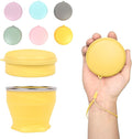 Collapsible Water Cup 6oz/180ml - Collapsible Cup - Silicone Collapsible TravelCup - Silicone Folding Camping Cup with Lids - Foldable Drinking Cup - for Travel, Camping, Hiking