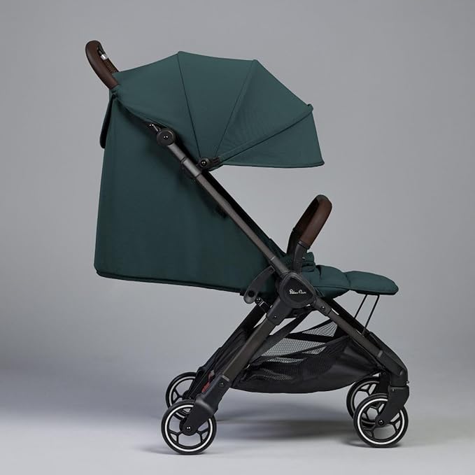 Silver Cross Clic Compact Stroller – Lightweight Travel Stroller for Newborn to Toddler (Birth to 55 lbs), One-Hand Fold, Lie-Flat Seat, Airplane Cabin Approved, UPF50+ Canopy (Conifer)