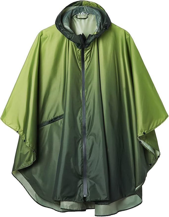 SaphiRose Rain Poncho Jacket Coat Hooded for Adults with Pockets