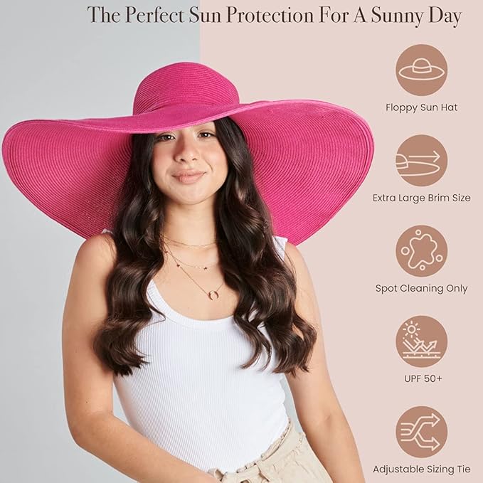 San Diego Hat Company Women's Ultrabraid X-Large Brim Hat, Adjustable Sun Hat with UPF 50+