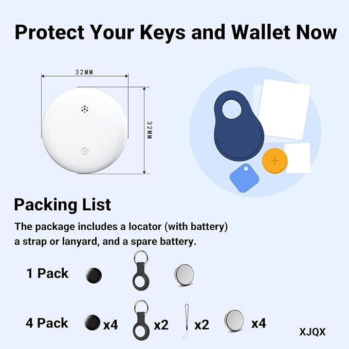 air Tags-4 Pack Android,Android Compatible Air Tracker Tag - Tracker Tags for Android Phones, Supports Google Find My Device, 2025 New Model (Black 4 Pack)