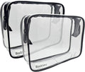 TSA Approved Clear Toiletry Bag 2-Pack, Quart Size Travel Cosmetic & Makeup Bags, Carry-On Airport Compliant