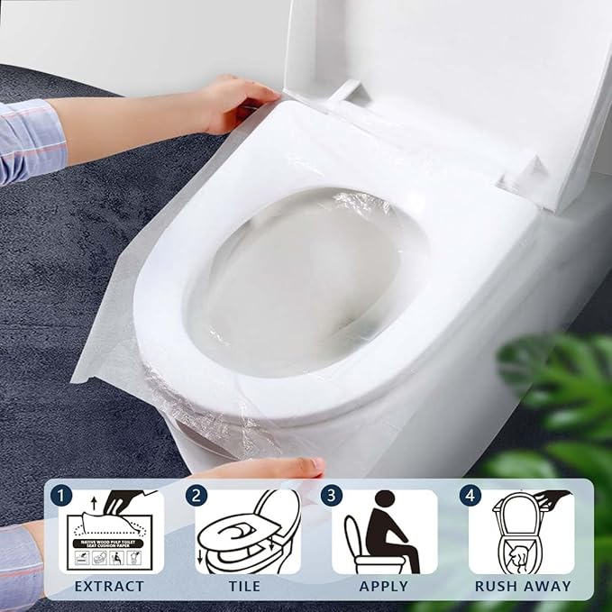 2 Pack (500 Pieces) Disposable Toilet Seat Covers Flushable Paper Toilet Seat Cover for Bathroom, Hotels, Travel, Kids or Adults
