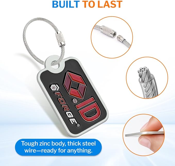 Forge Lost and Found Luggage Tags, Global Luggage Tracking Tag, WorldTracer Compatible, Travel Sentry Powered Baggage ID System for Luggage, Bags, Suitcases, and More (Black 2 Medium 2 Small)
