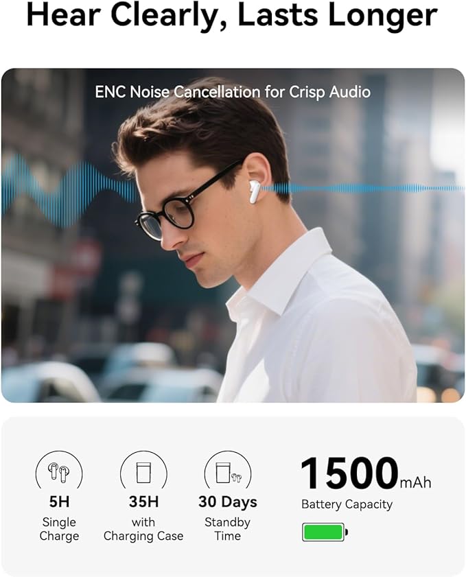Wooask A9 Translation Earbuds Real Time Support Calls & Hotspot Sharing, AI Translator Device No APP No Phone Needed with 140+ Languages, ChatGPT/Offline/Photo Translation for Business & Travel