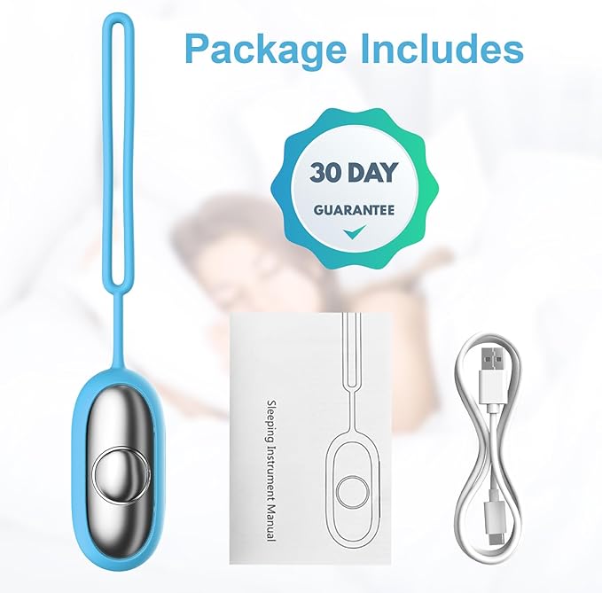 Sleep Aid Device, Micro-Current Sleep Instrument Anxiety Device, Portable Rechargeable Sleep Aid for Anxiety and Insomnia (Blue)