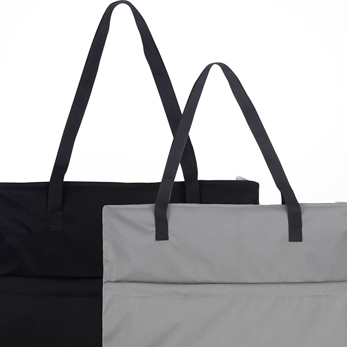 ALVABABY 2 Pack Large Wet Dry Bag Waterproof Hanging Cloth Diaper with Double Zippered Pockets 25x18 inches (Black and grey)