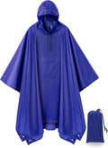 salamra Hooded Rain Poncho Waterproof Raincoat Jacket for Men/Women/Adults with Pocket