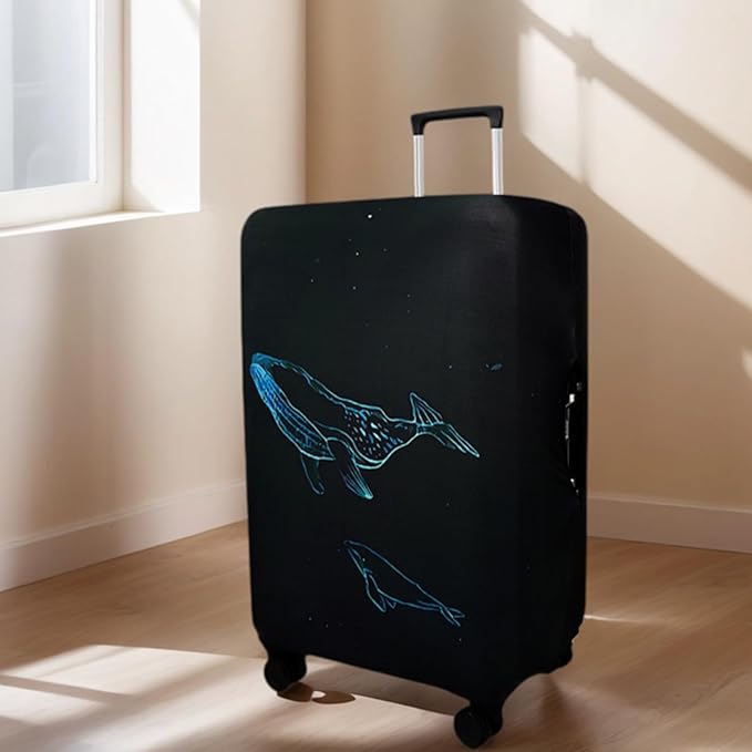 WUJIAONIAO Travel Luggage Cover Baggage Suitcase Cover Protector Skins 18-32 Inch (dolphin, S (for 18-20 inch luggage))
