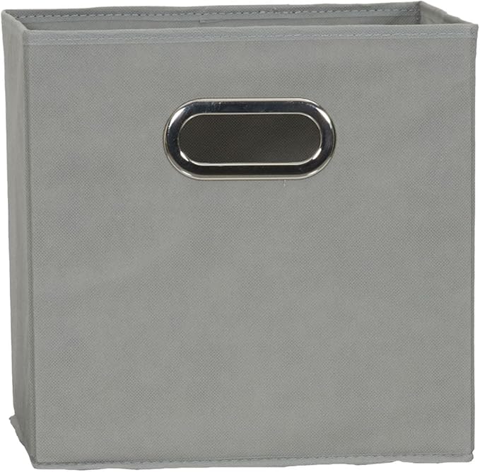 Household Essentials 84-1 Foldable Fabric Storage Bins Set of 6 Cubby Cubes with Handles Gray (Pack of 6)