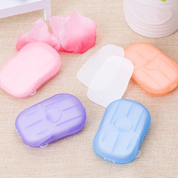 5 Boxes Disposable Soap Paper Sheets,100 Sheets,Mini Color Soap Paper for School Indoor, Outdoor,Travel,Camping Hiking,Paper Soap,Travel Soap,Foot and Hand Care,Travel Hand Soap