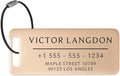 Personalized Luggage Tags for Suitcases - Stainless Steel Custom Luggage Tags for Backpacks & Bags, Sturdy, Waterproof & Heavy Duty (Rose Gold / 3" x 1.25")