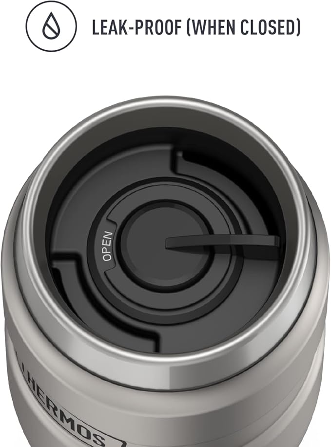 THERMOS Stainless King Travel Tumbler, 16 Ounce, Vacuum-Insulated | Matte Steel | Pack of 4