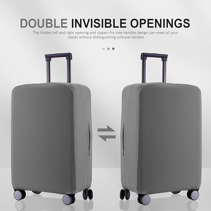 Travel Luggage Cover Suitcase Protector Scratch-Resistant Fit 19-31 Inch Suitcase, Not Included Suitcase (Slate Gray, SX(22-23 inch))